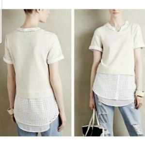 ANTHROPOLOGIE Postmark Eyelet Layered Shirt